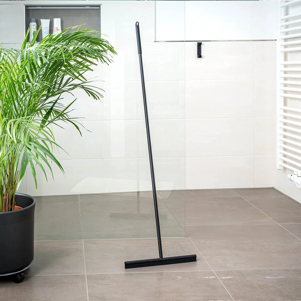 Vloerwisser - RVS - Vloertrekker Met Steel - Badkamer - Douchewisser Zwart - Douchetrekker - Afbeelding 4