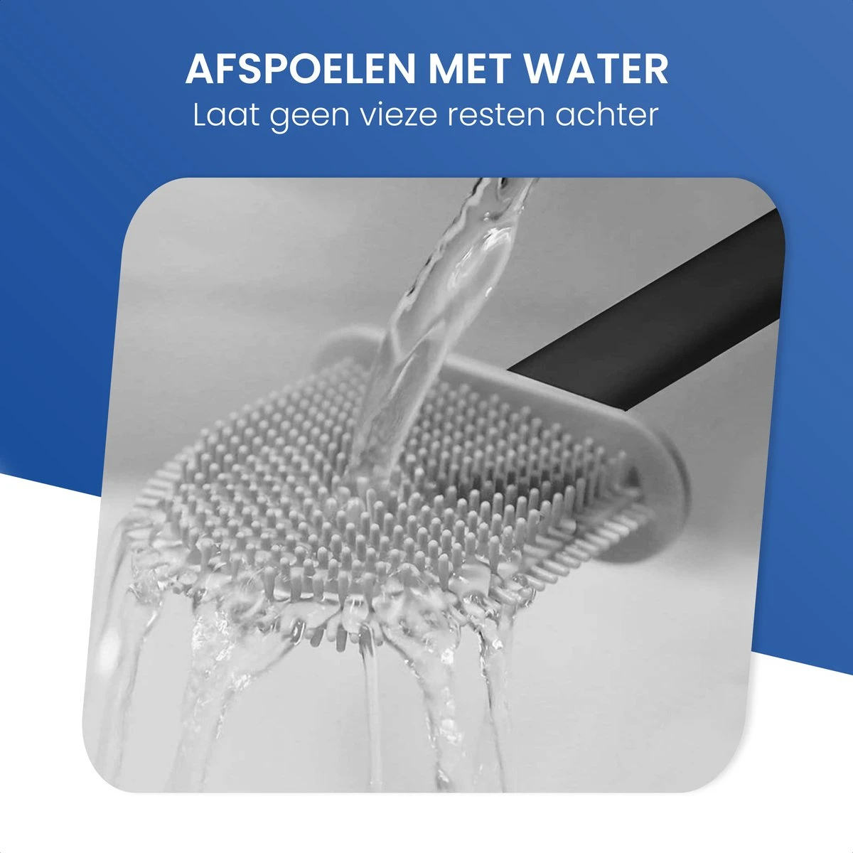 Roegaarden WC Borstel Met Houder – Toiletborstel – Siliconen – Vrijstaand En Hangend – Zwart - Afbeelding 3