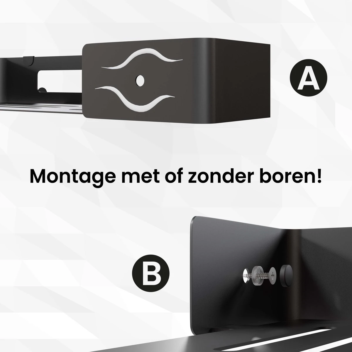 BrandtBergkamp RVS Doucherek 2 Laags – Zonder Boren – Doucherekje Hangend – Badkamerrek Zwart - Afbeelding 7