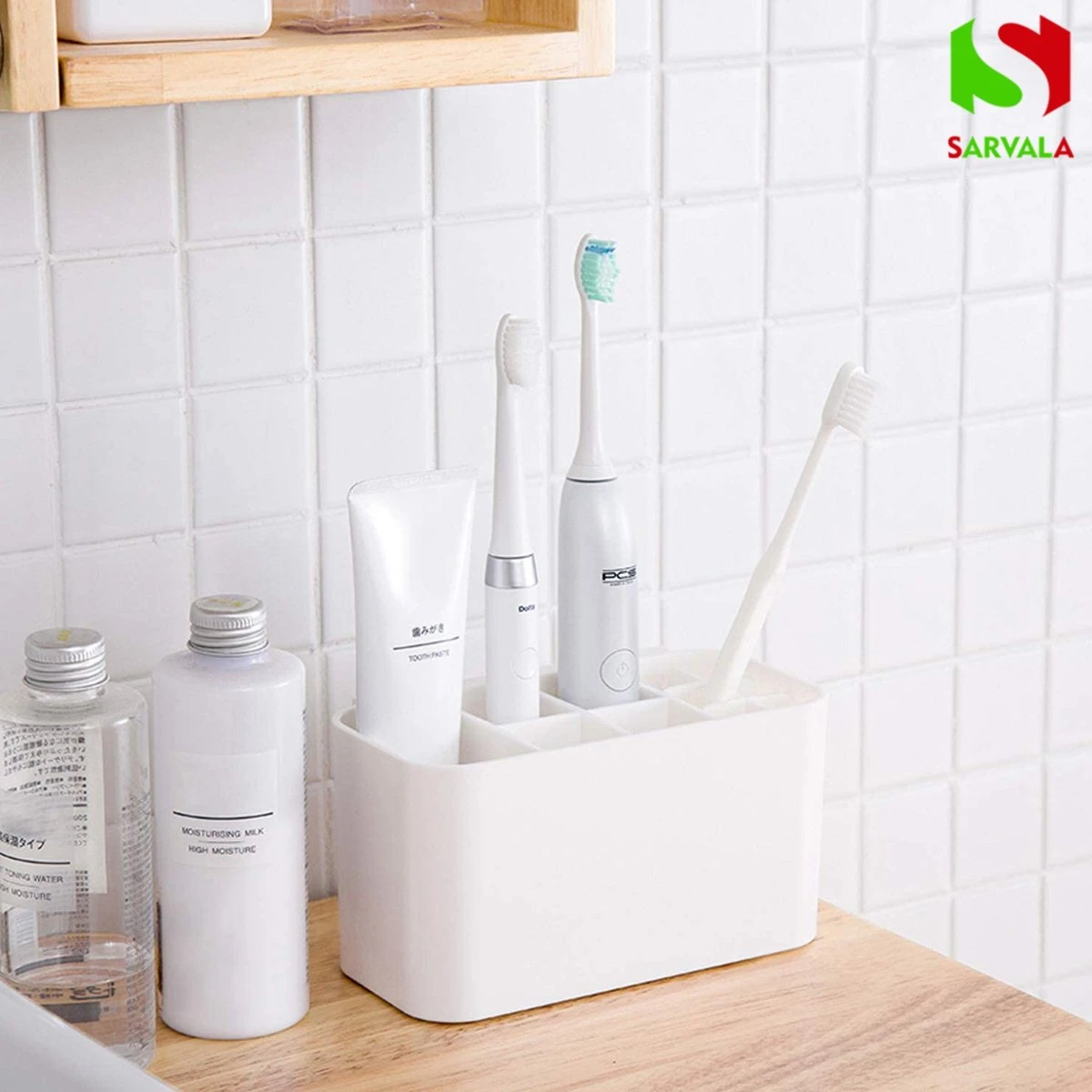 Tandenborstelhouder - Wastafelmeubel - Vrijstaand Of Wandgemonteerd - Wit - Afbeelding 5