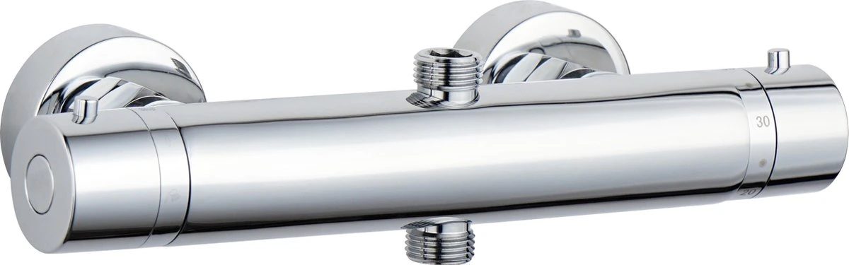 4bathroomz® Regendouche Chroom Met Thermostaatkraan - 20cm Douchekop - Afbeelding 3