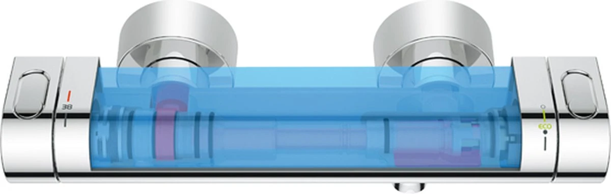 GROHE Grohtherm 2000 New Thermostatische Douchekraan - EcoJoy® - CoolTouch - 15 Cm - Chroom - 34169001 - Afbeelding 9