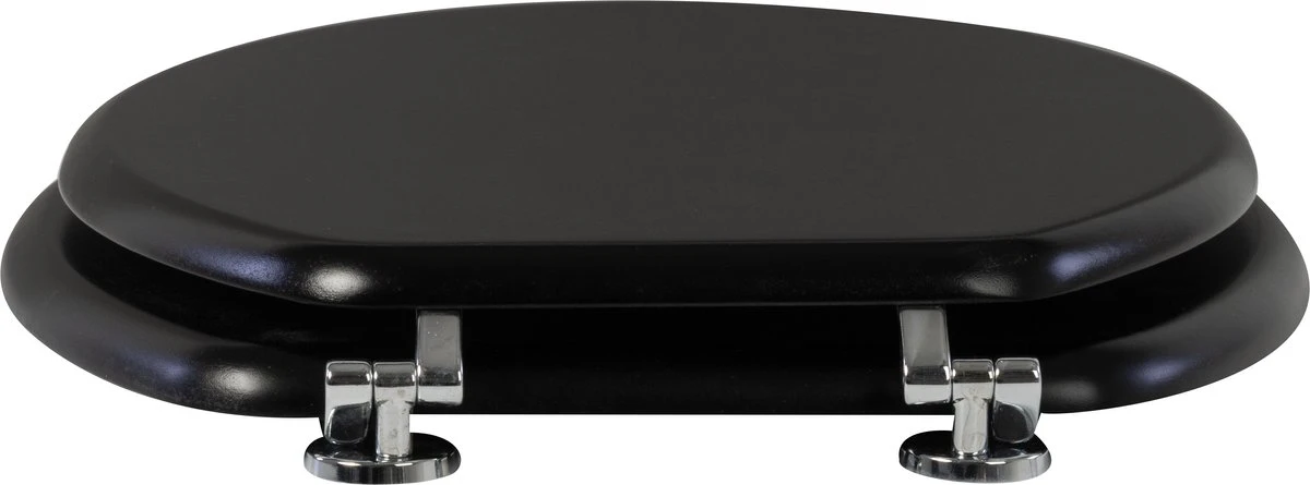 Plieger Classic Toiletbril – Wc Bril Zwart Gelakt MDF – Wc Brillen Met Deksel – Met Bevestigingsset - Afbeelding 11