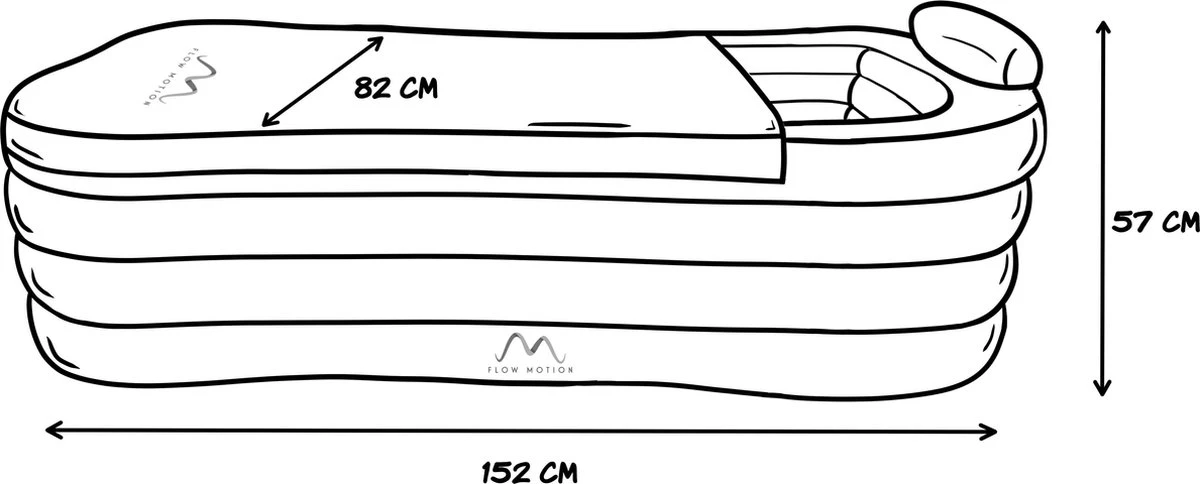 FlowMotion Opblaasbaar Ligbad Met Afdekhoes - Inclusief Pomp En Opbergtas - Ligbad - Zitbad - Zwembad - Opblaasbare Badkuip - Opblaas Bad - Bathtub - Jacuzzi - Opvouwbaar Bad - Badkuip - Afbeelding 2