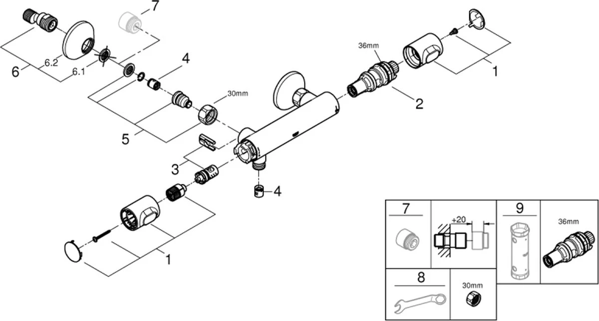 GROHE Precision Flow Thermostatische Douchekraan - EcoJoy® - EcoButton - 15cm - 34840000 - Afbeelding 11