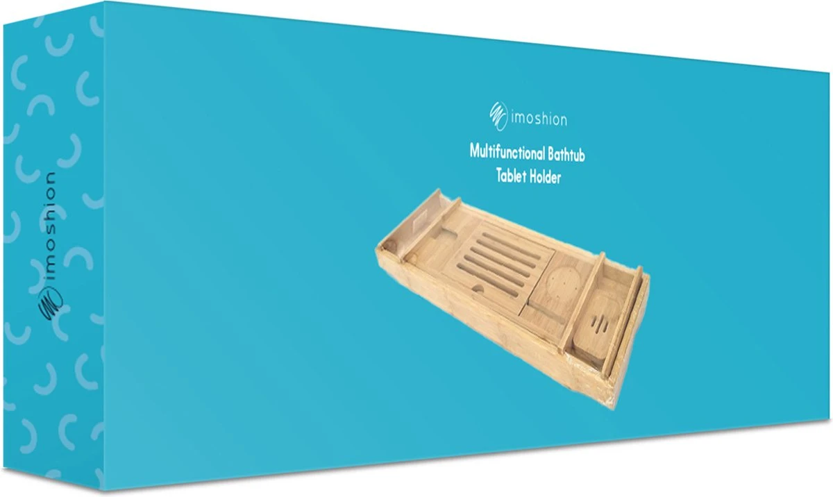 IMoshion Badplank Voor In Bad - Dienblad Inclusief Pootjes - Tablet Houder - Badrek Uitschuifbaar 75 Tot 110 Cm - Zwart - Afbeelding 6