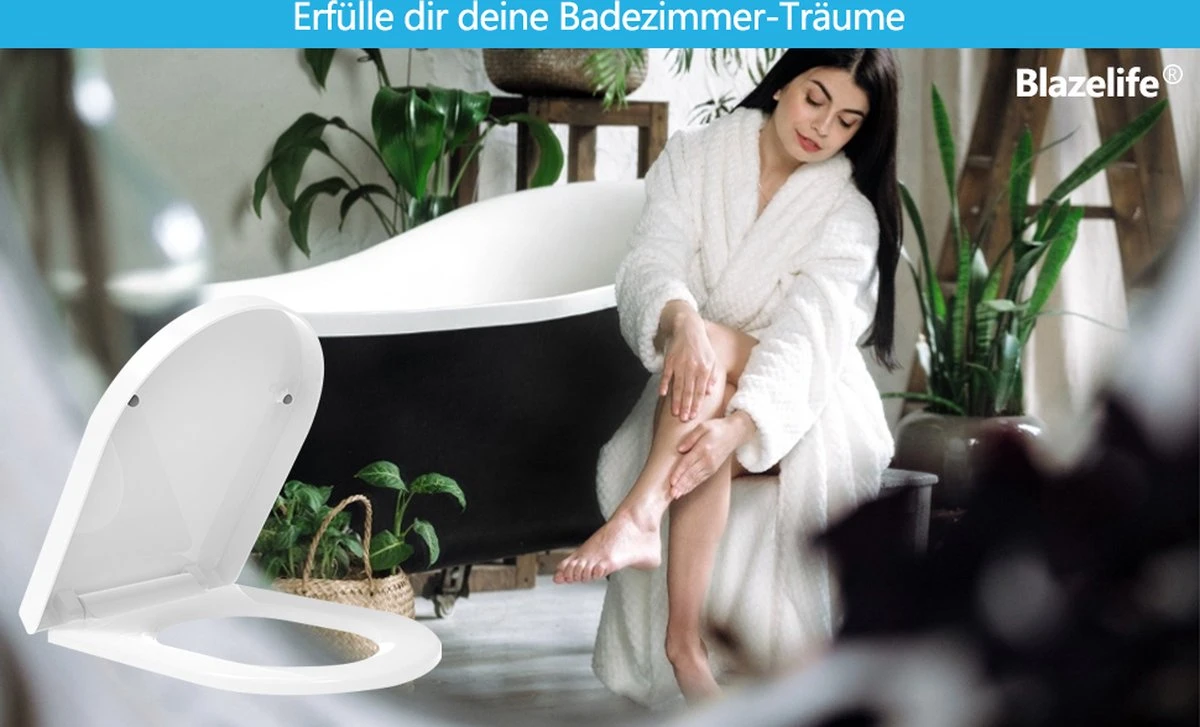 Blazelife Wc Bril - Wc Bril Softclose Van Duurzaam Ureumformaldehyde - Lonely Day - Toiletdeksel Universeel - Afneembaar - Antibacterieel - D-vorm - Afbeelding 10