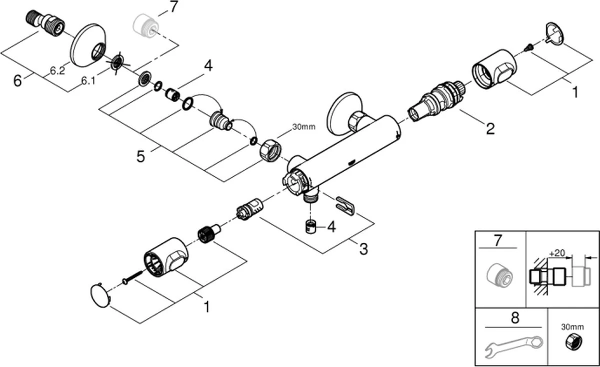 GROHE Precision Flow Thermostatische Douchekraan - EcoJoy® - EcoButton - 15cm - 34840000 - Afbeelding 12
