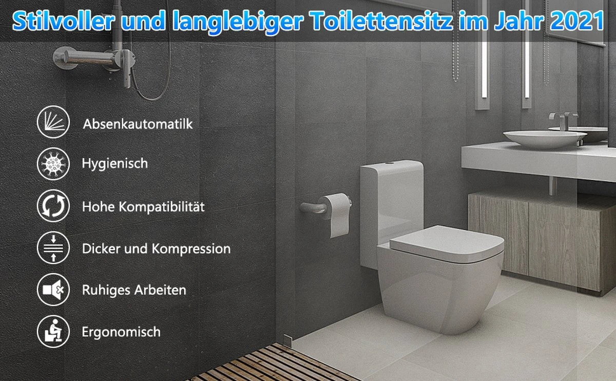 Blazelife Wc Bril - Wc Bril Softclose Van Duurzaam Ureumformaldehyde - Lonely Day - Toiletdeksel Universeel - Afneembaar - Antibacterieel - D-vorm - Afbeelding 11