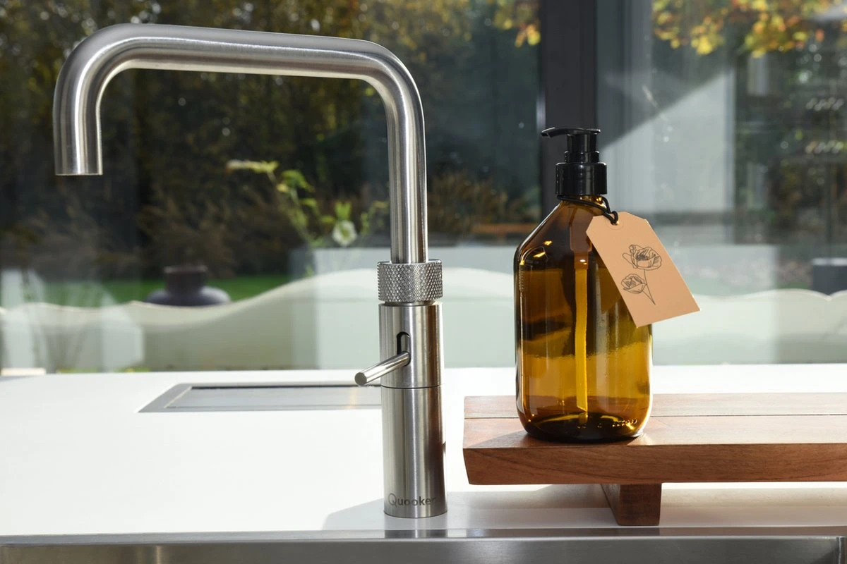 24DOTS Living Zeepdispenser | 500 Ml Bruin Amber Glas | Zeeppompje | Zeeppomp | Met Zwart Pompje - Afbeelding 2