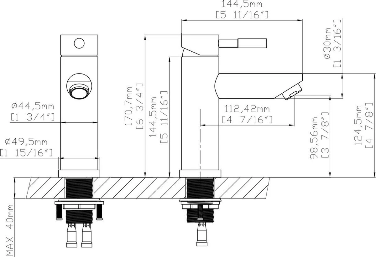 Merkloos Wastafelkraan 8500A - Badkamerkraan - Toiletkraan - Mengkraan - Mat Zwart - Afbeelding 8