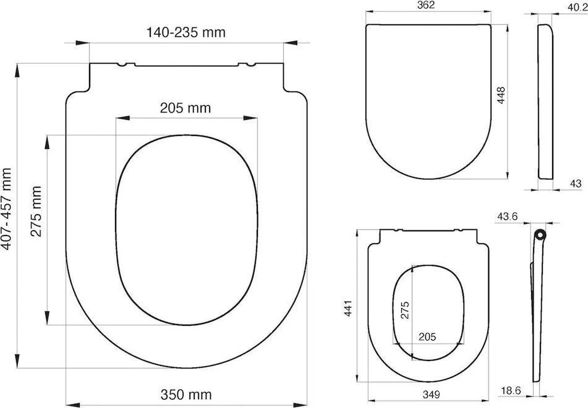 Tiger Memphis - Toiletbril Met Deksel - WC Bril - Duroplast Wit - Afbeelding 3