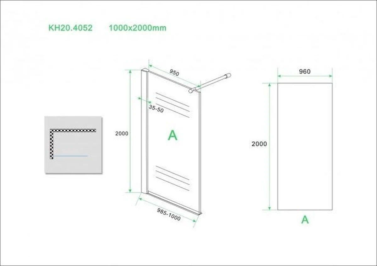 Wiesbaden Eco Inloopdouche + Muurprofiel - 8 Mm Nano - 100 X 200 Cm - Afbeelding 11