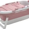 Vonia Opvouwbaar Bad - Zitbad - Bath Bucket - 140 Cm Lang - Inklapbaar Bad - Incl. Badkussen - Roze
