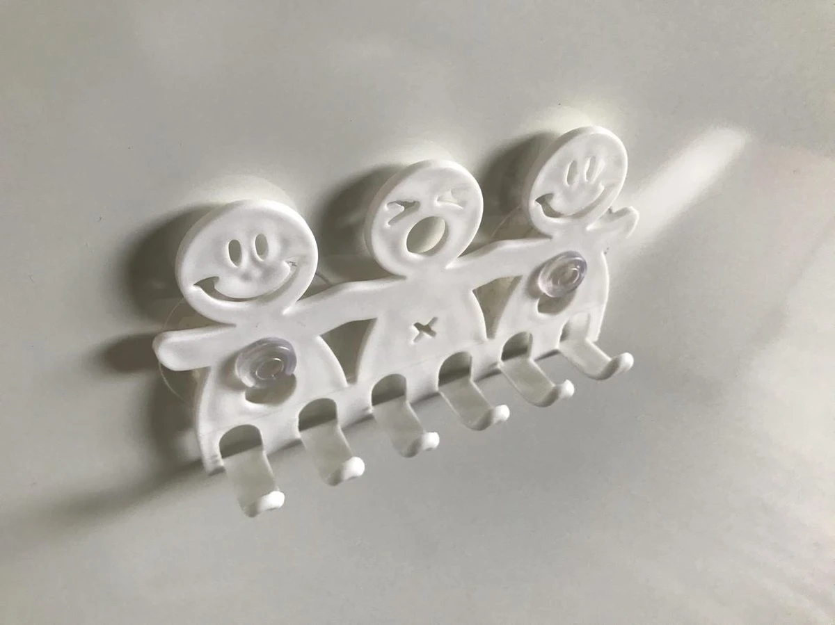 Merkloos Tandenborstel – Tandenborstelhouder – Tandenpoetsen – Badkamer – Hangen – Wastafel – Planchet – Bewaren – Houder – Hygiënisch – Kunststof – Wit – EPIN 3D - Afbeelding 2