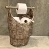 Toilet Rolhouder - Toilet Basket - Riet - Reserverolhouder - Opbergmand - Toiletrolhouder - Rattan - Wc - Rolhouder - Rollenmand