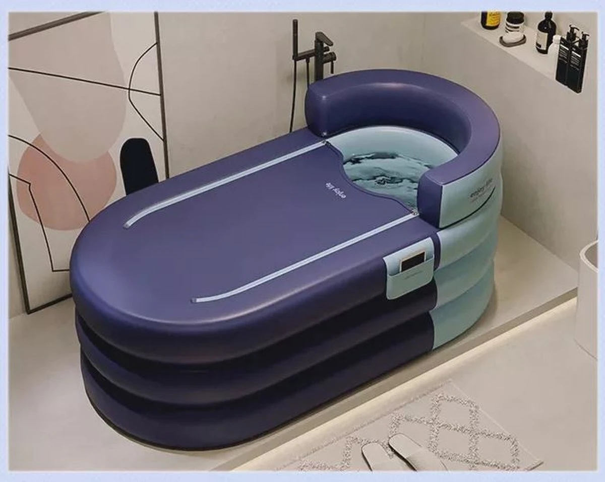 Opblaasbaar Bad - Oranje Ligbad - Zitbad Volwassenen - Ijsbad - Badkuip - Opblaasbad - Opvouwbaar Bad - Opblaas Bad - Afbeelding 3