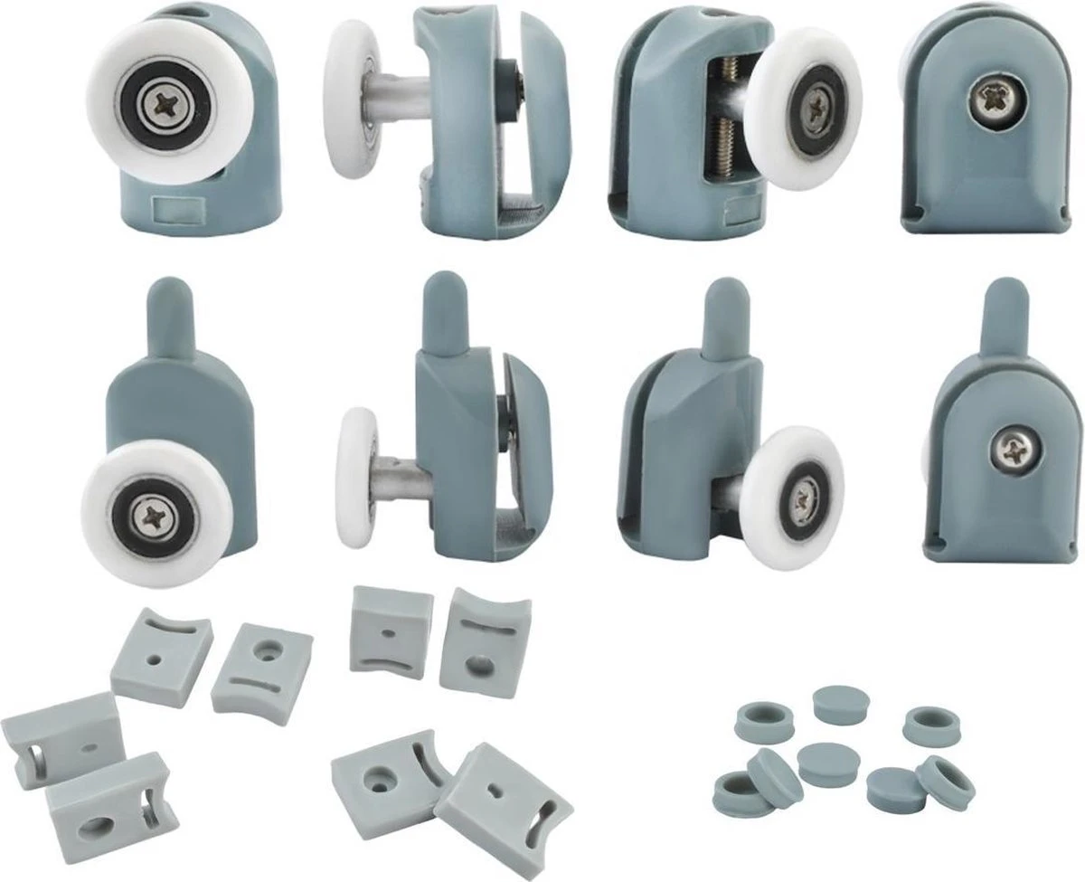 Reserve Wieltjes Voor Douchedeur – Douche Deur Rollers – Wielen Douchedeur – Loopwielen – Katrollen – Set Van 4 Onder En 4 Boven