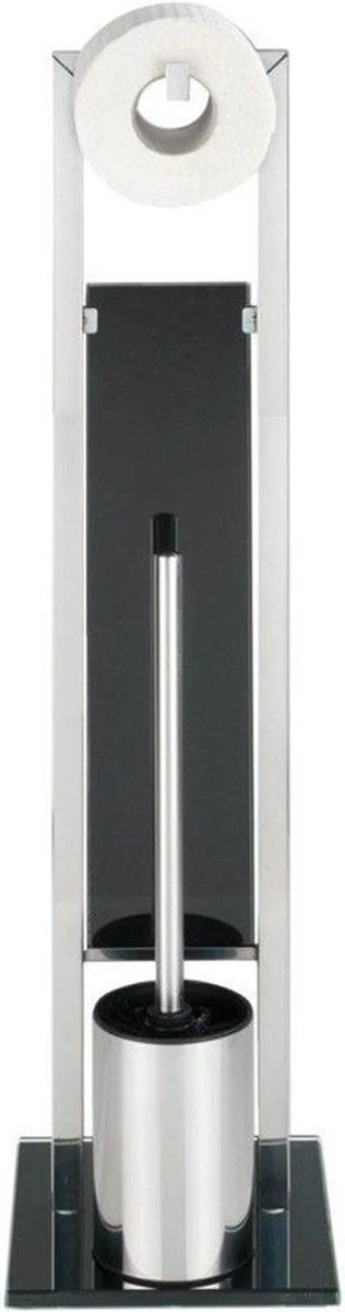 WENKO Toiletbutler Rivalta RVS Glanzend - Toiletborstel Met Houder, Toiletrolhouder En Reserverolhouder - Afbeelding 3