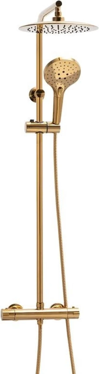 Regendoucheset - Met Thermostaatkraan - 25 Cm - Goud - Afbeelding 3