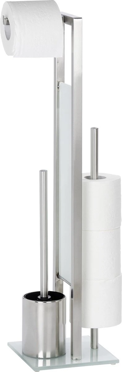 WENKO Toiletbutler Rivalta RVS Mat - Toiletborstel Met Houder, Toiletrolhouder En Reserverolhouder - Afbeelding 6