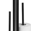 WENKO Toiletbutler Rivalta Zwart - Toiletborstel Met Houder, Toiletrolhouder En Reserverolhouder