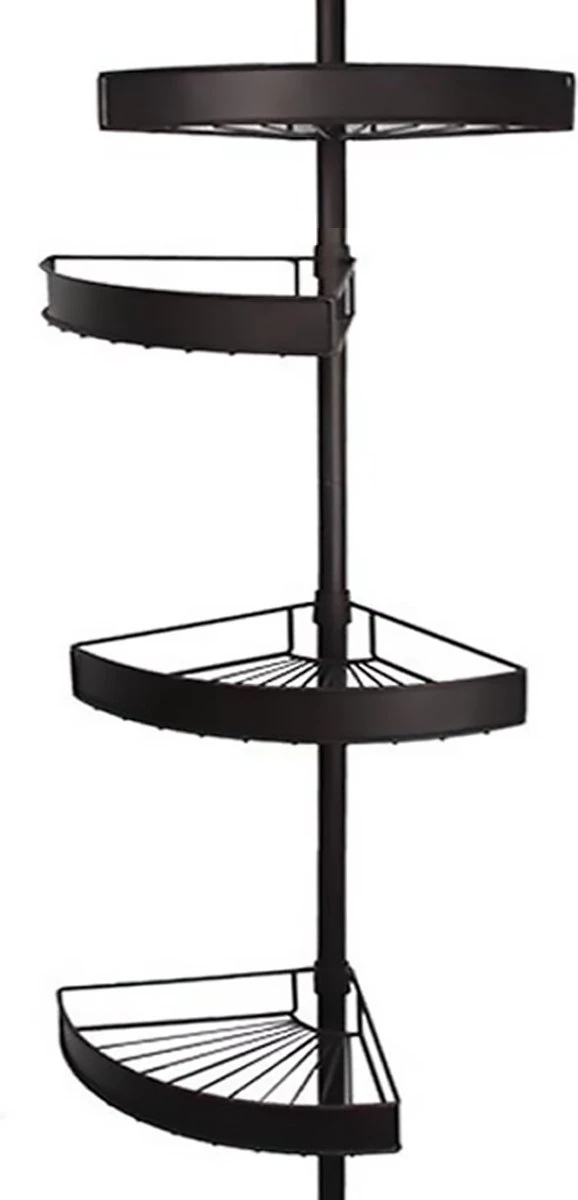 Goliving Doucherek - Doucherek Zonder Boren - Telescopisch Doucherek - Voor Plafonds Tot 2.9m Hoog - Dicht Design - Zwart