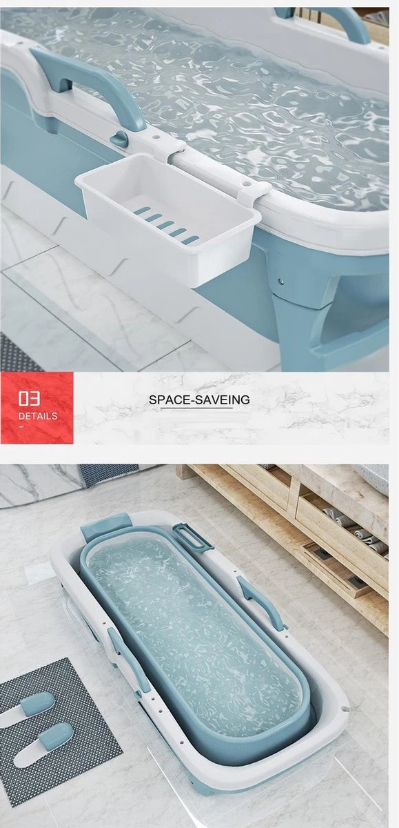 Foresta Opvouwbaar Bad Voor Volwassenen - 150cm - Bath Bucket - Blauw - Afbeelding 5