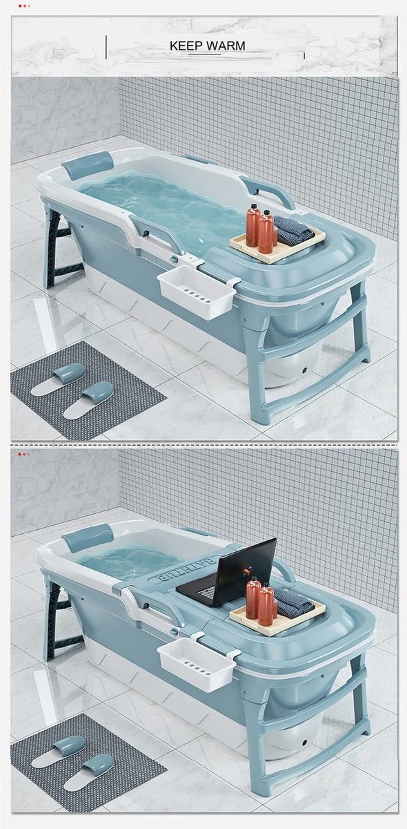 Foresta Opvouwbaar Bad Voor Volwassenen - 150cm - Bath Bucket - Blauw - Afbeelding 8