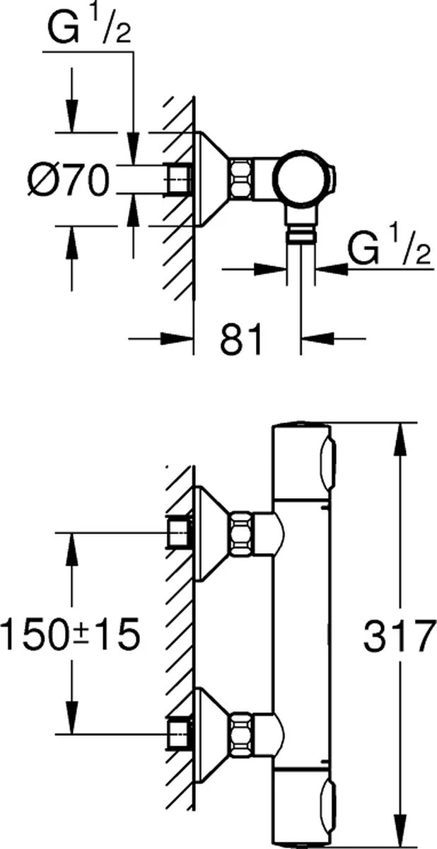 GROHE Precision Flow Thermostatische Douchekraan - EcoJoy® - EcoButton - 15cm - 34840000 - Afbeelding 3