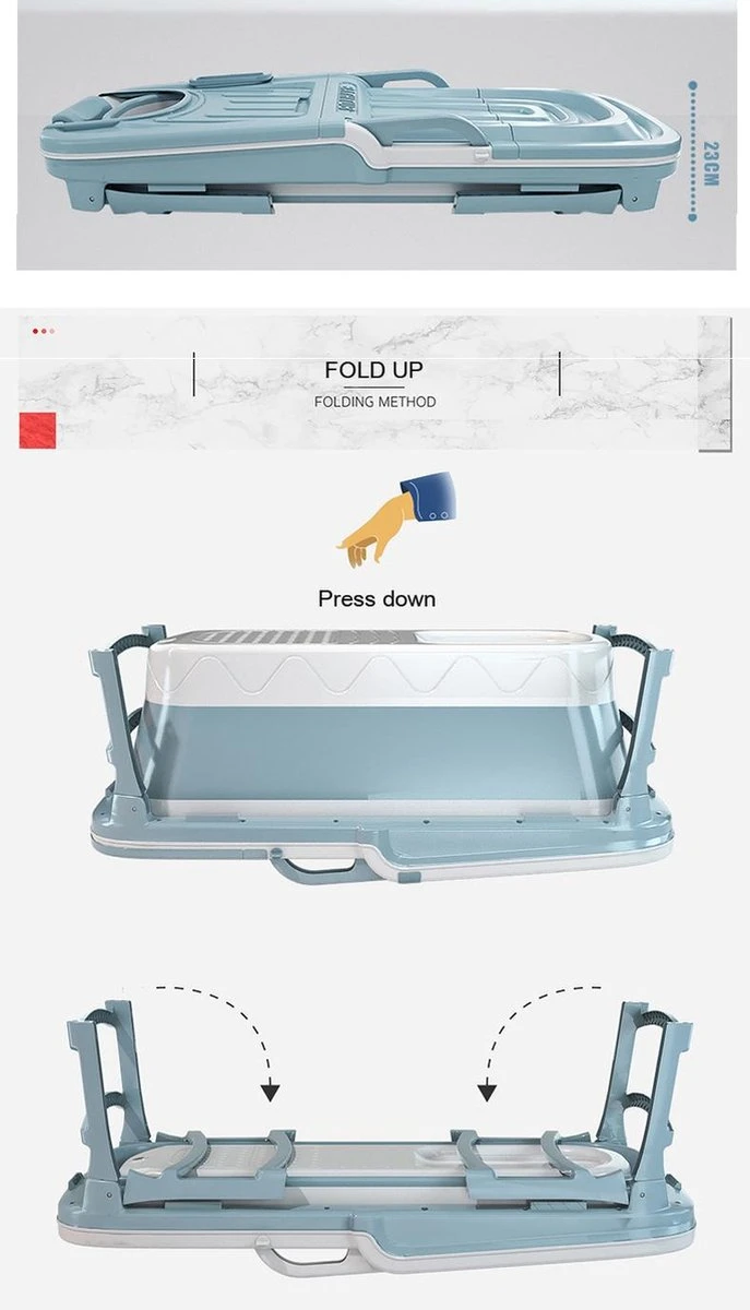 Foresta Opvouwbaar Bad Voor Volwassenen - 150cm - Bath Bucket - Blauw - Afbeelding 6