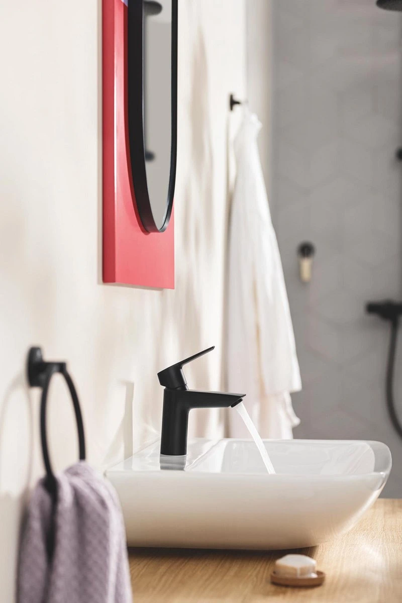 GROHE QuickFix Start Wastafelkraan - S-size - Met Waste - Mat Zwart - Afbeelding 4