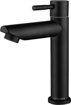 Stylumo Zwarte Toiletkraan – Fonteinkraan Zwart – Koudwaterkraan – WC Kraan – Badkamermeubel Kraan Alleen Koud Water