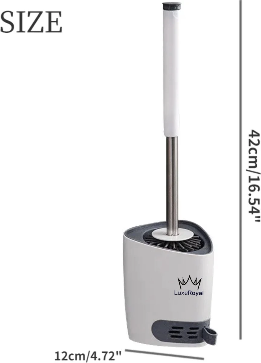 Wc Borstel Met Houder Vrijstaand - LuxeRoyal Toiletborstel Met Houder – Siliconen Wc Borstel - Afbeelding 5
