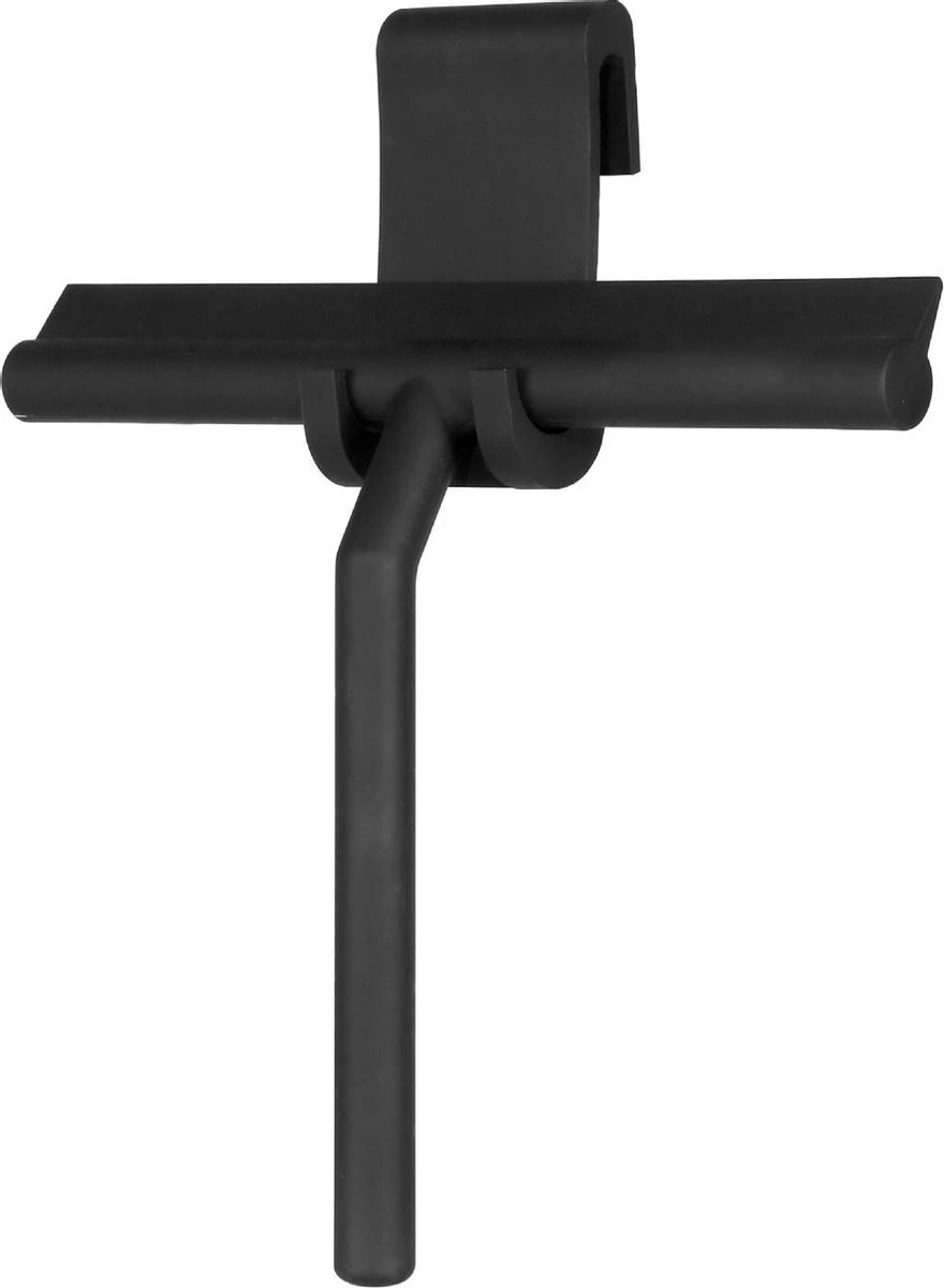 Douchewisser Met Ophanghaak – Trekker Douche – Douchetrekker Voor Badkamer – Raamwisser Douche – Zwart - Afbeelding 2