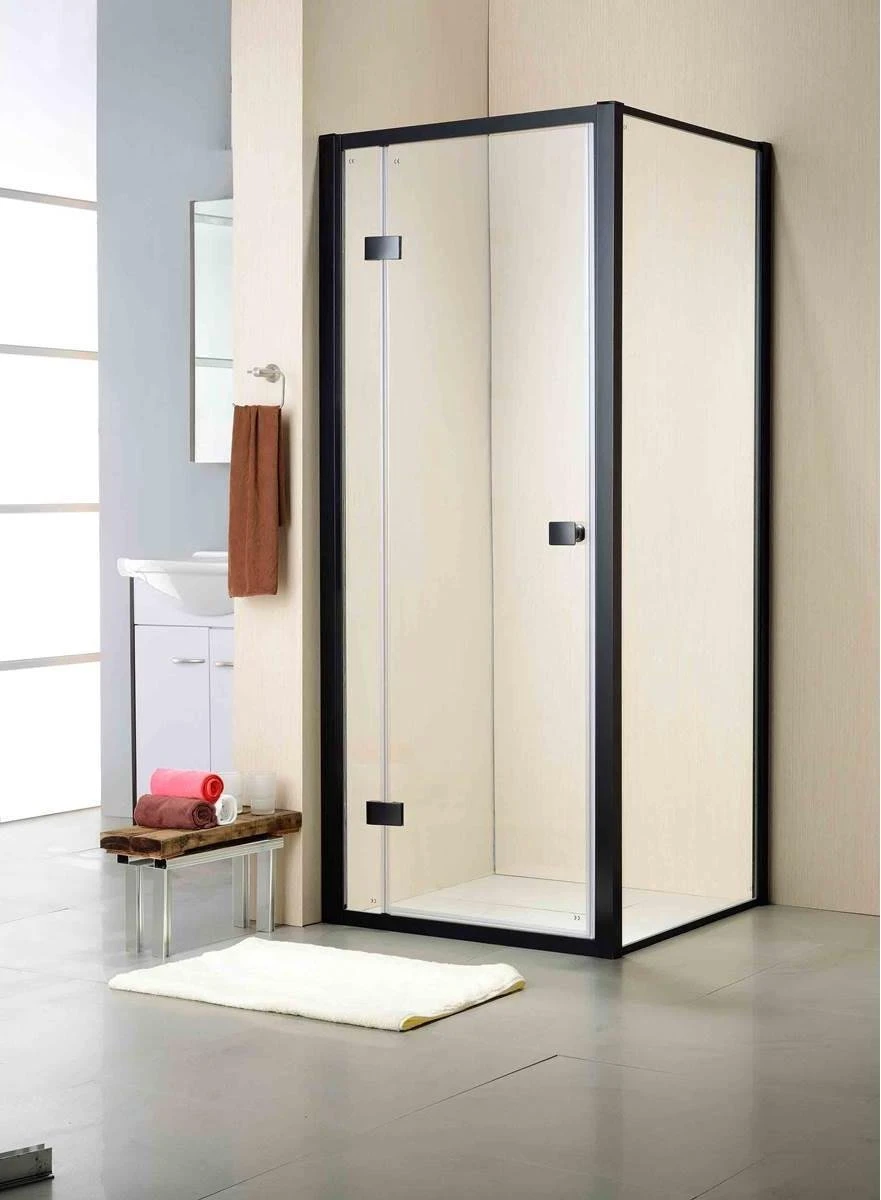 Vips Douchecabine 90 X 90 Met Zwart Aluminium Profiel - CE Gekeurd Veiligheidsglas Met NANO Coating - Vierkant