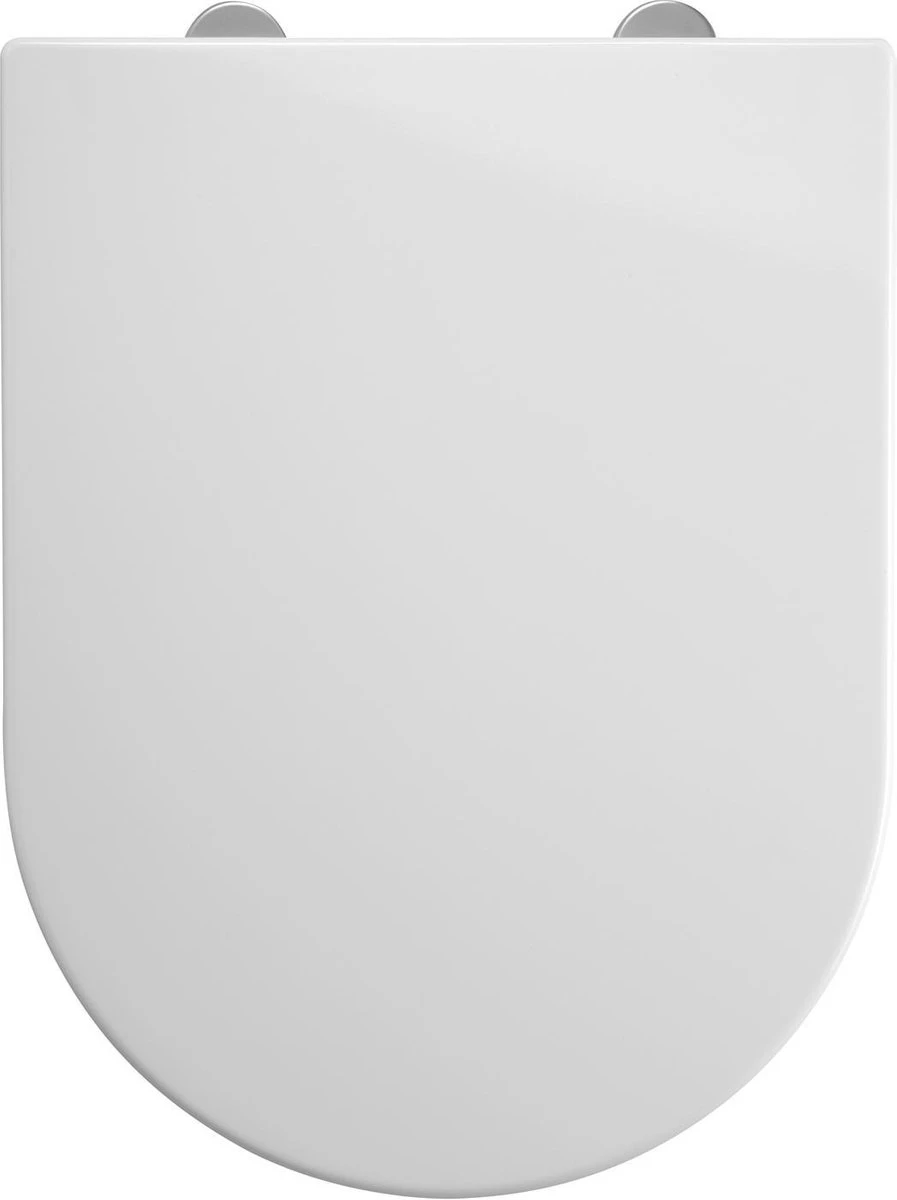 Allibert Wc-bril RAINBOW - D-vorm - Thermodure - Soft Close - Inox Scharnieren - Afklikbaar - Wit - Afbeelding 3