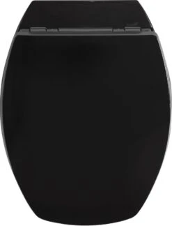 Allibert Wc-bril BACCARA² - Geperst Hout - Afklikbaar - Antibacterieel - Zwart Gelakt