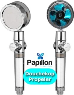 Papillon Douchekop - Turbo Hoge Druk - Met Waterfilter - Blauw