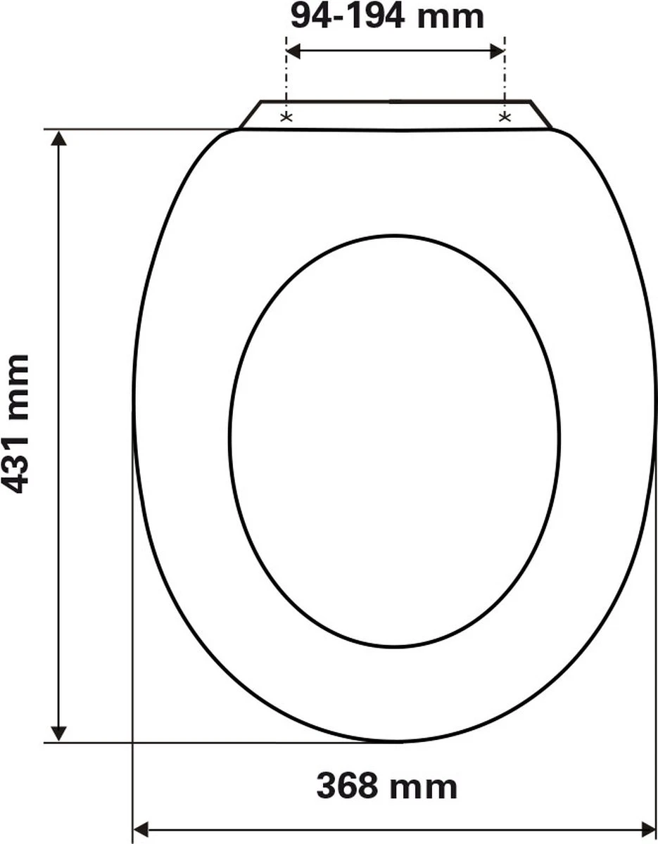 Plieger Classic Toiletbril – Wc Bril Zwart Gelakt MDF – Wc Brillen Met Deksel – Met Bevestigingsset - Afbeelding 4