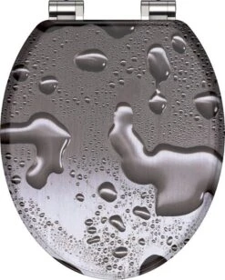 SCHÜTTE WC-Bril 80123 GREY STEEL - MDF-Hout - Soft Close - Verchroomde Scharnieren - Decor - 3-zijdige Print