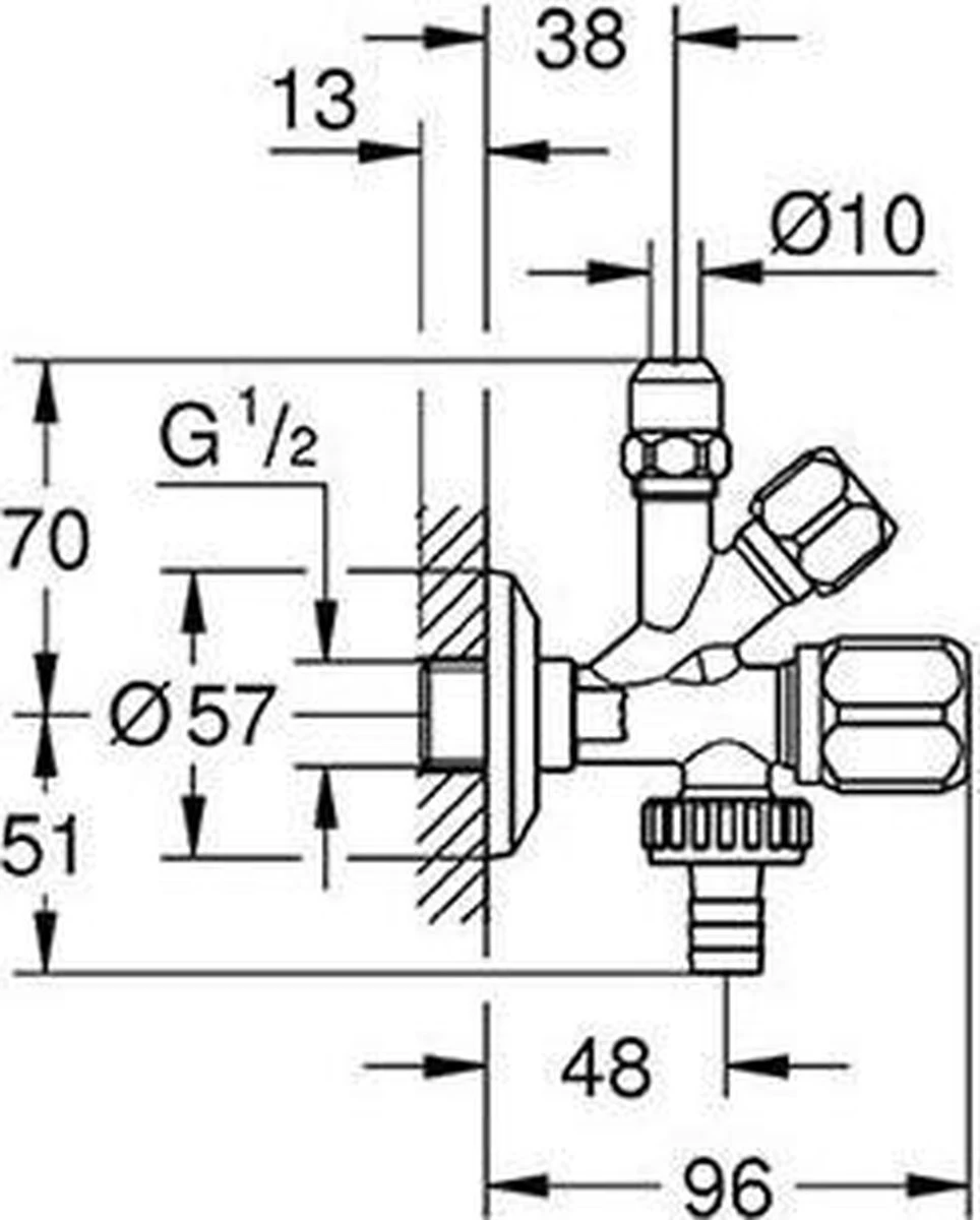 Grohe Hoekstopkraan - 1/2x3/8 Kunststof Greep 1st - Afbeelding 6