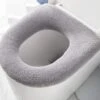 Toiletbril Rond - WC Bril Cover - Toiletbril Hoes - Duurzaam - Herbruikbaar - Grijs - Gratis Verzending